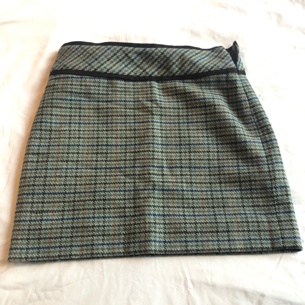 The Limited Wool Blend Plaid Mini Skirt, sz 0